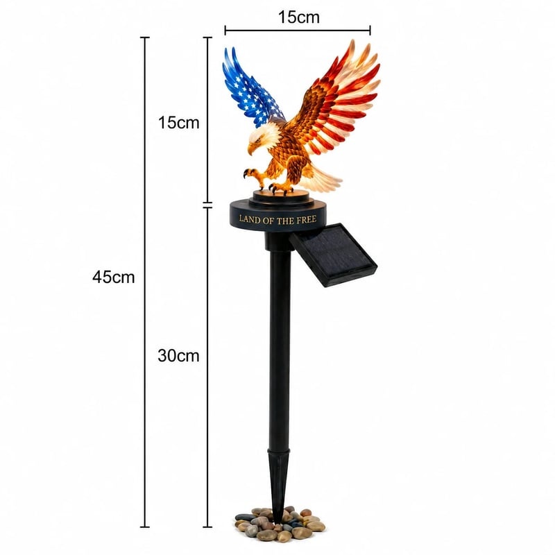 Solar eagle garden stake size chart 45cm high